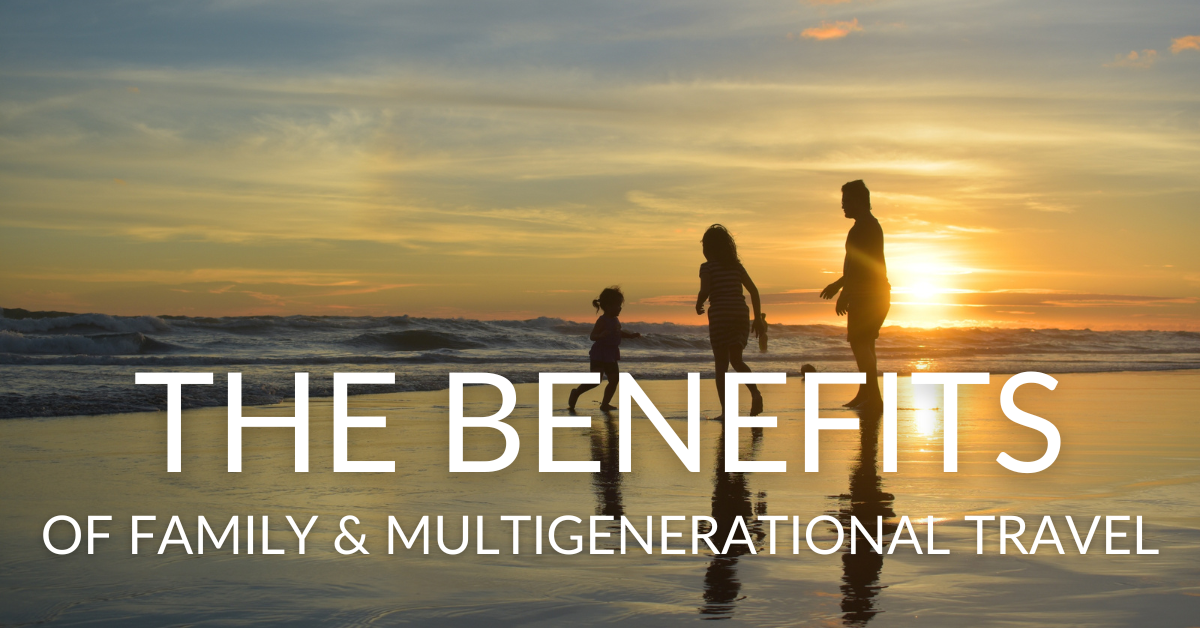 silhouette of a family at the beach