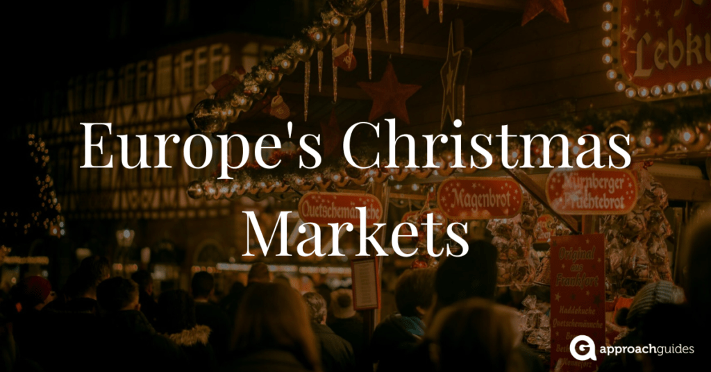 European Christmas market at night