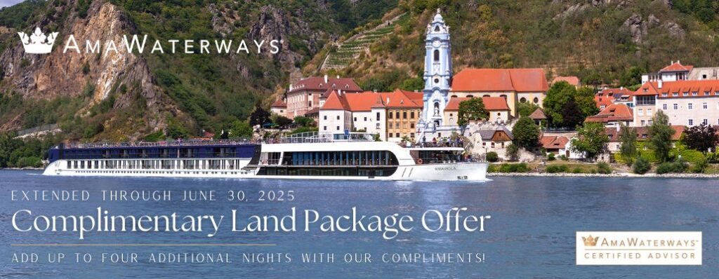 AmaWaterways ship sailing through Wachau Valley, Austria