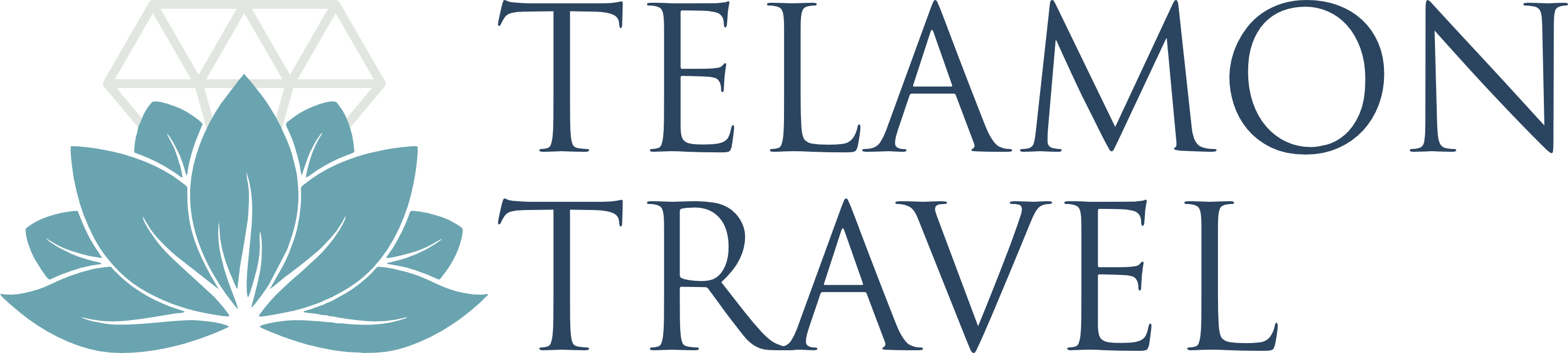 Telamon Travel diamond and lotus logo