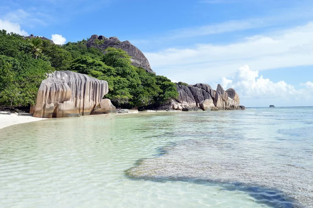 seychelles, sea, beach, water, stones, caribbean, vacations, ocean, sand, tropics, island, sandy beach, nature, rock, heaven, palm trees, indian ocean, tourism, blue, landscape, paradise, to travel, summer, la digue, seychelles, seychelles, seychelles, seychelles, seychelles