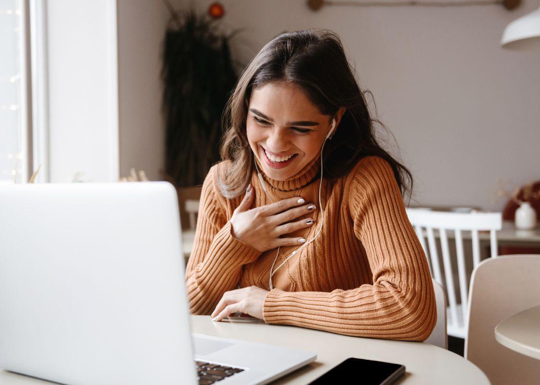 woman on video call