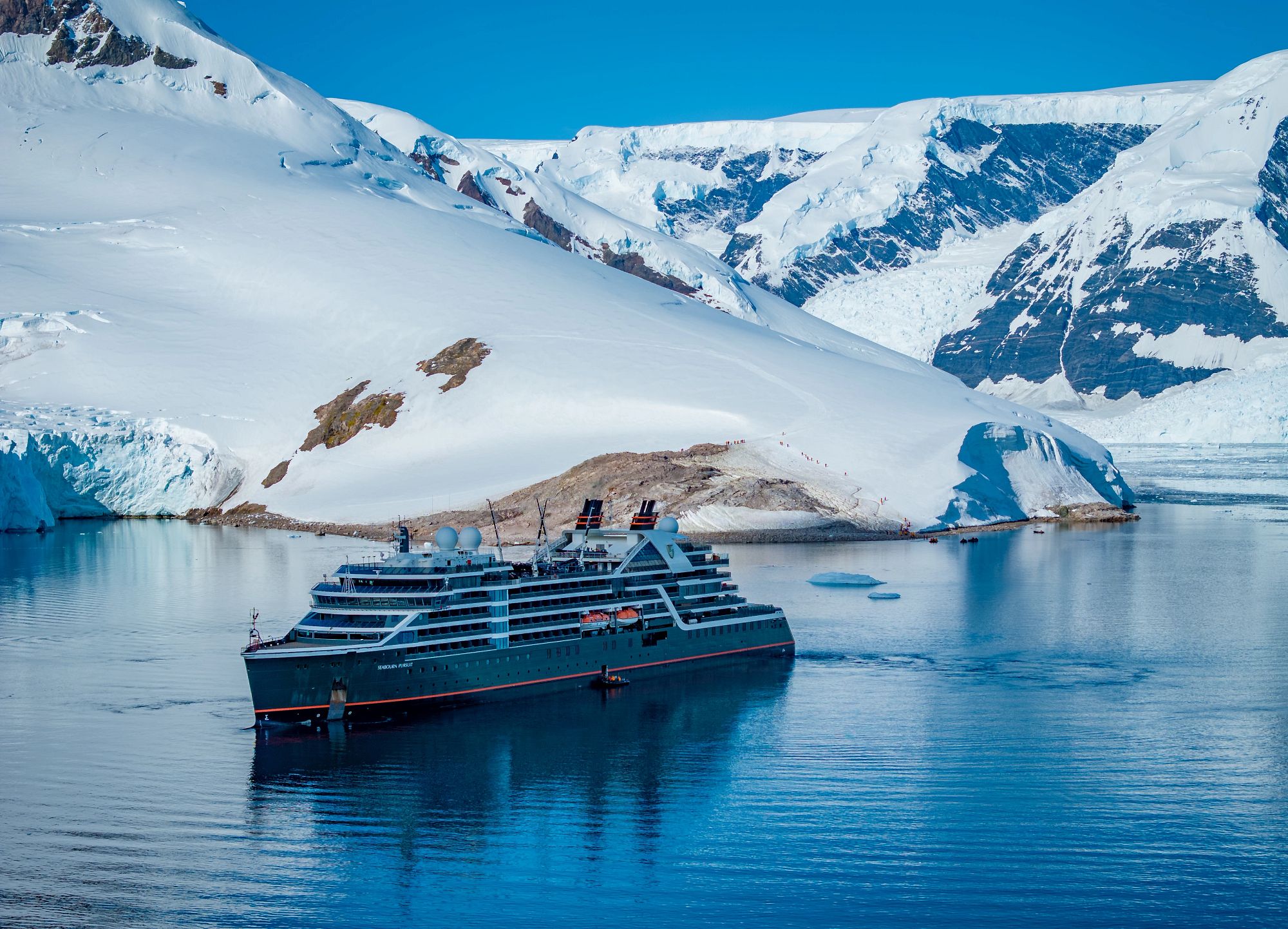 Seabourn Pursuit in Neko Harbour, Antarctica