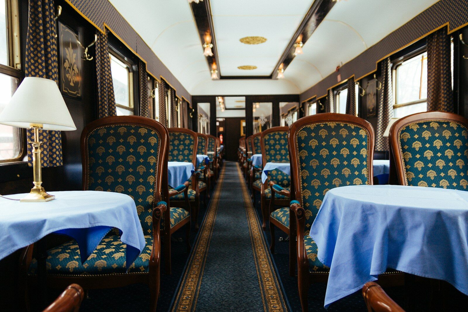 inside of luxury train car