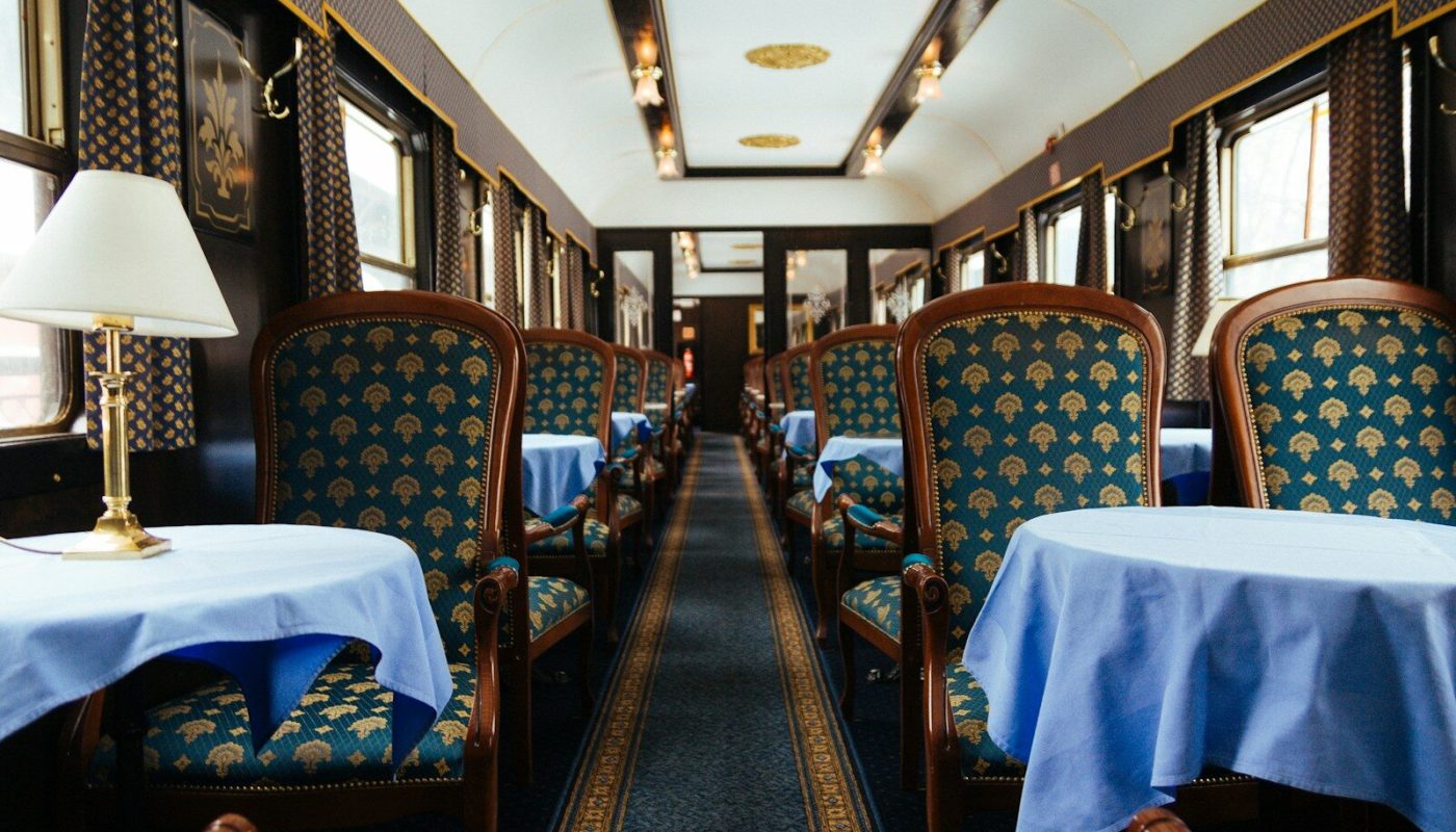inside of luxury train car